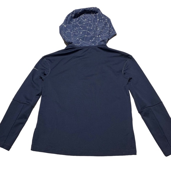 Nike Blue Dri-Fit Fleece Lined Hooded Athletic Jacket Unisex Sz Medium Youth - Picture 2 of 15